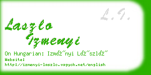 laszlo izmenyi business card